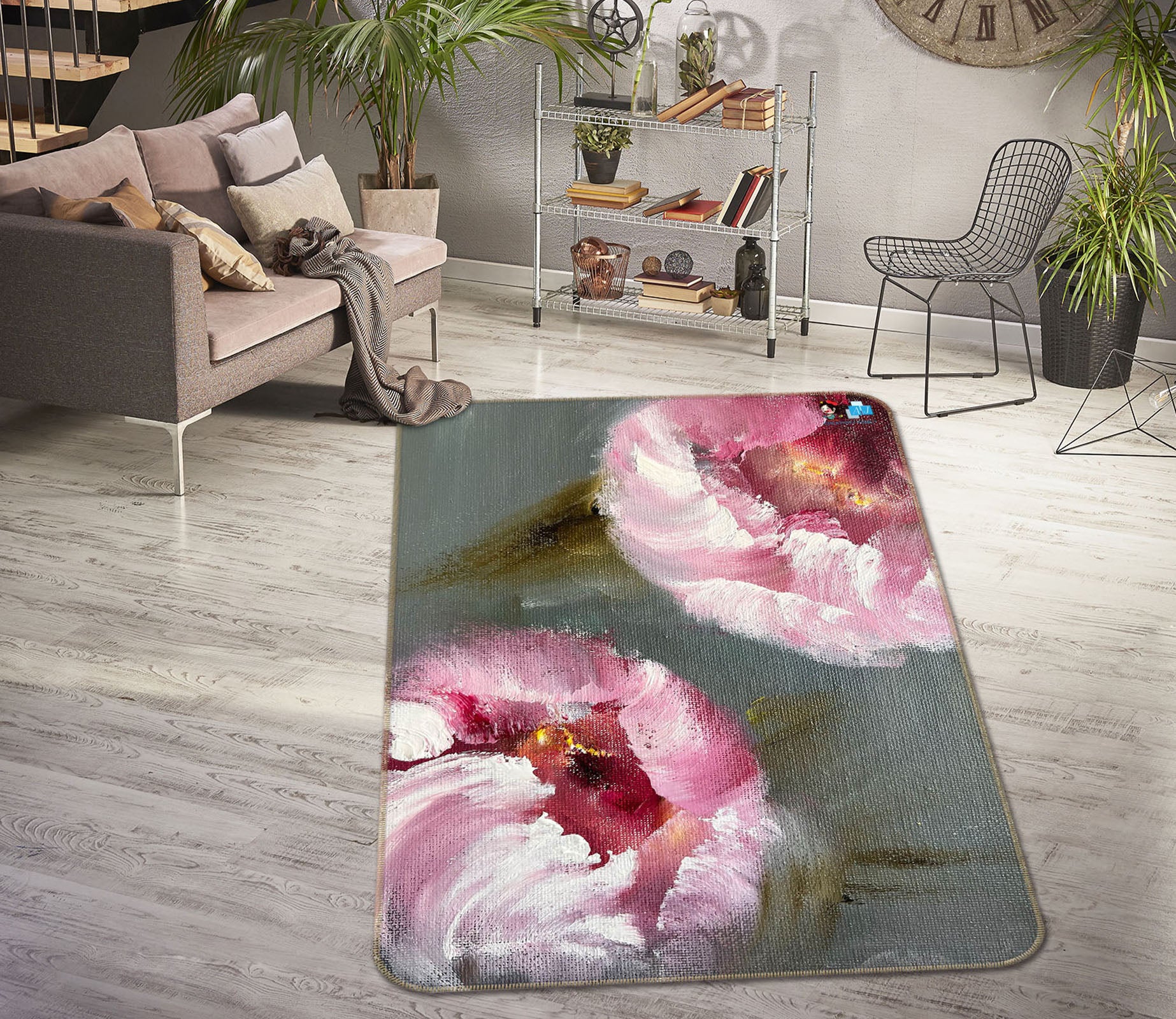 3D Painted Flowers 1285 Skromova Marina Rug Non Slip Rug Mat