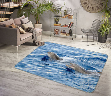 3D Sea Surface Dolphins 38114 Animal Non Slip Rug Mat