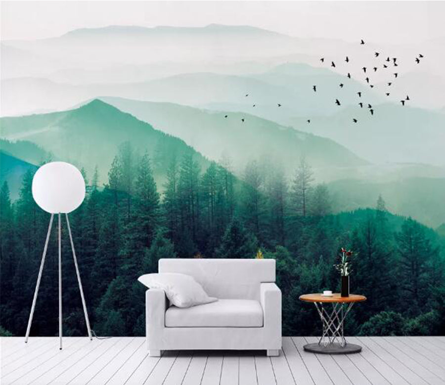 3D Forest Hill WC729 Wall Murals