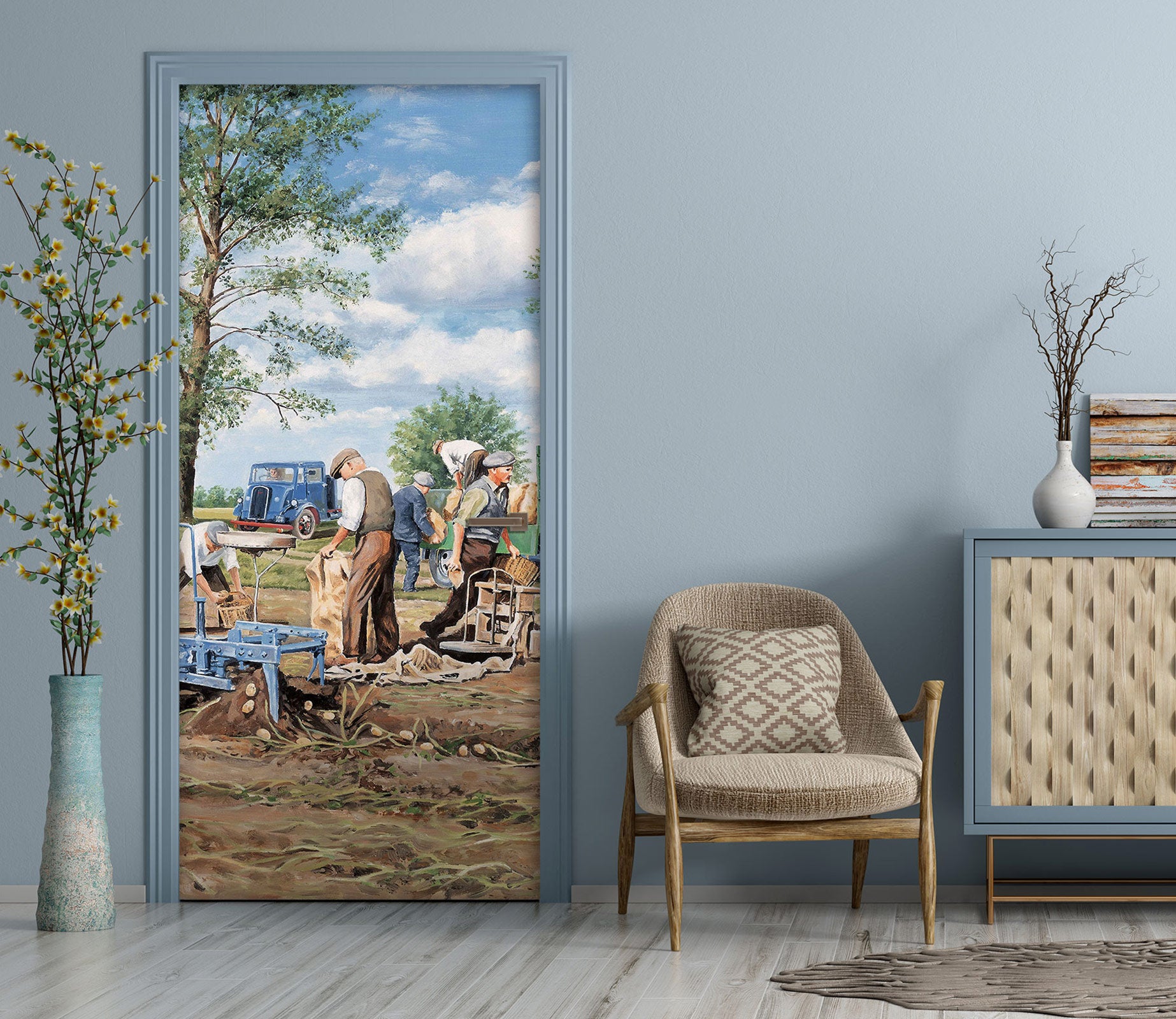 3D Farmer Arable Land 10389 Trevor Mitchell Door Mural