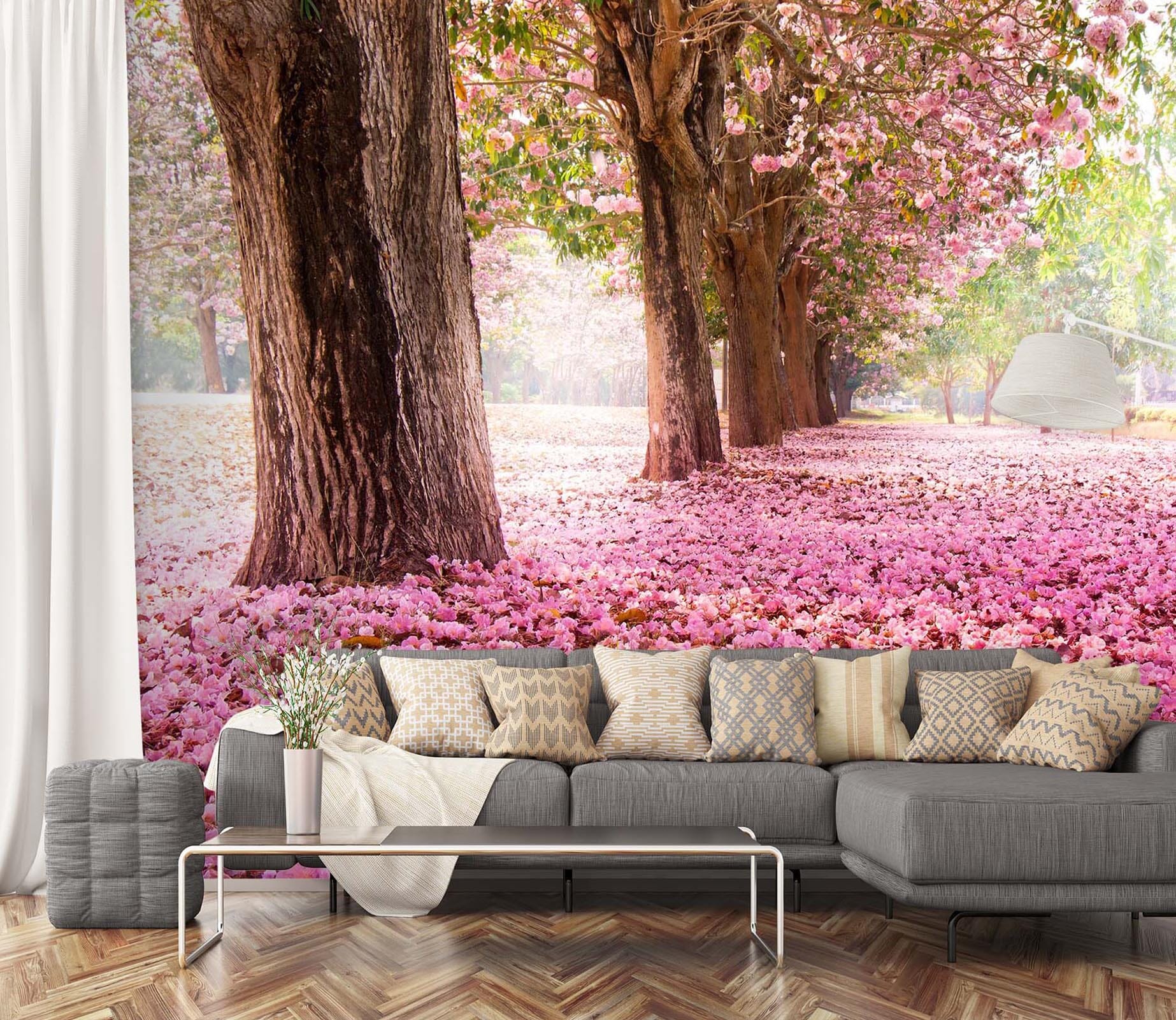 3D Pink Cherry Tree 134 Wall Murals Wallpaper AJ Wallpaper 2 