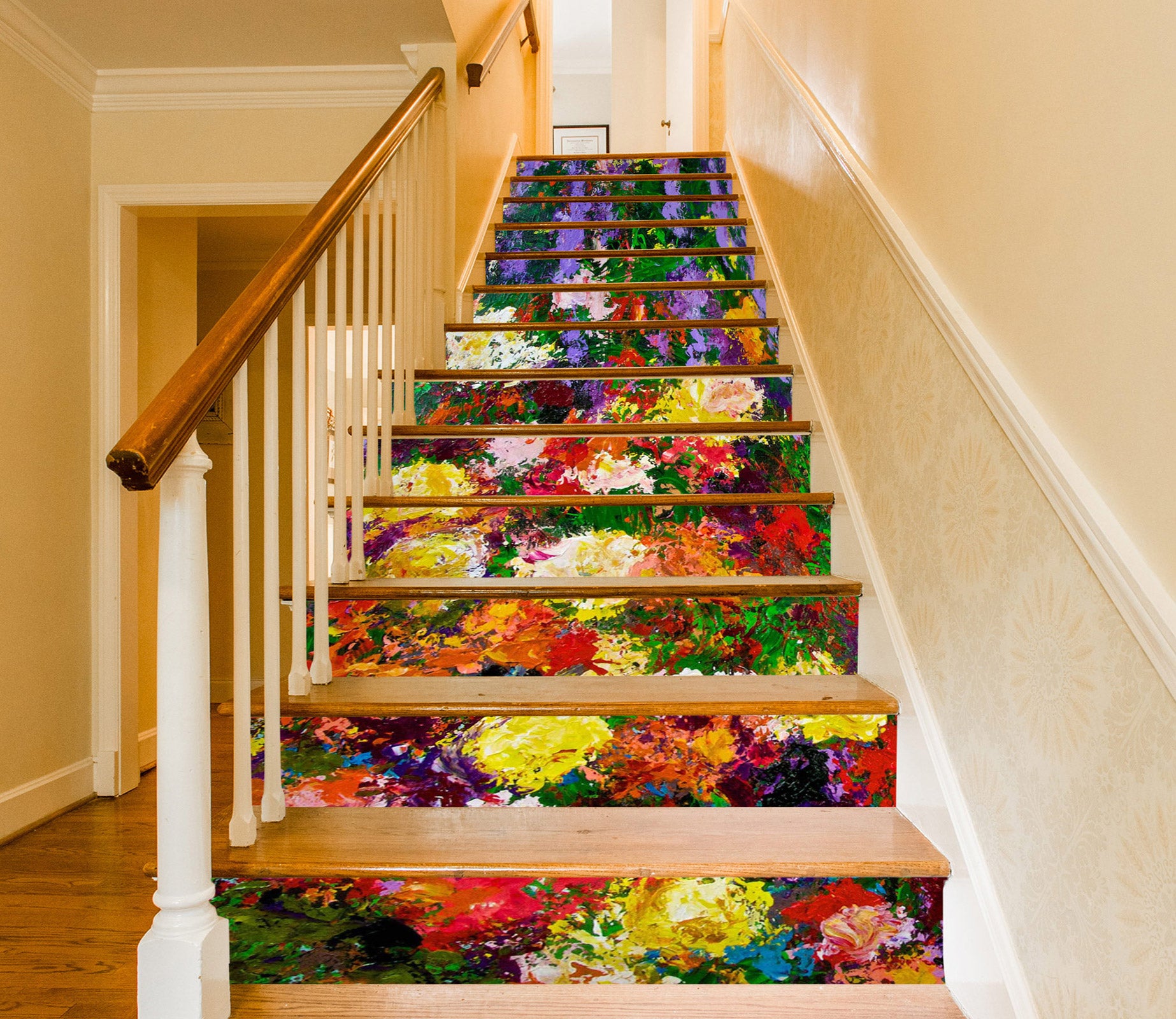 3D Colorful Flowers Oil Painting 9024 Allan P. Friedlander Stair Risers