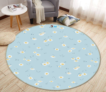 3D Small Daisy Pattern 10563 Kashmira Jayaprakash Rug Round Non Slip Rug Mat