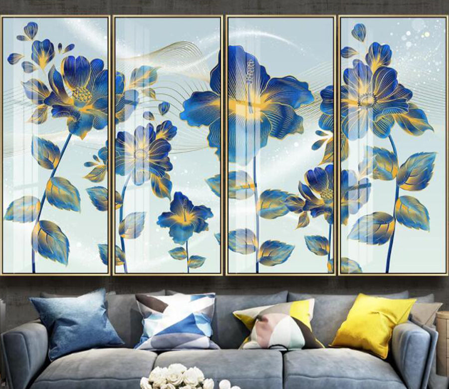 3D Blue Flower WC2301 Wall Murals