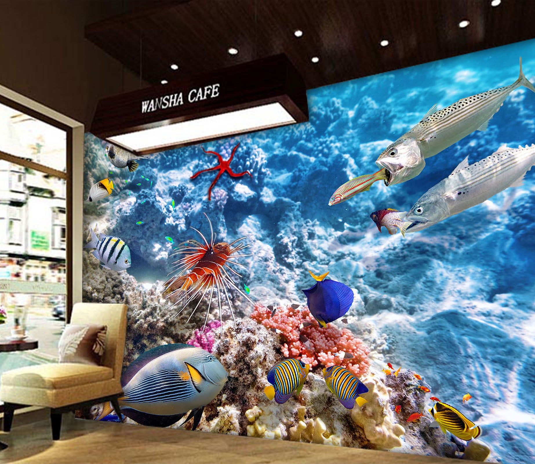 3D Seabed Fish 242 Wall Murals