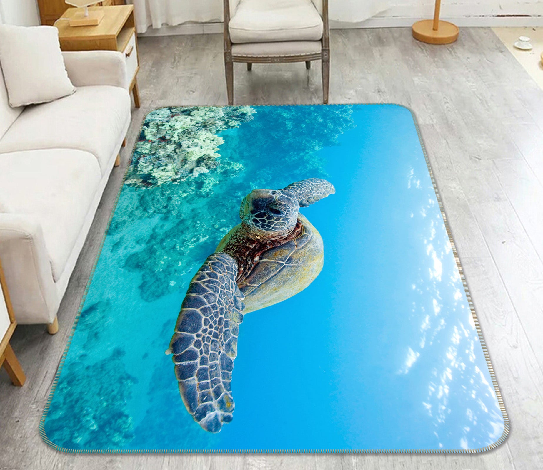 3D Sea Turtle 38121 Animal Non Slip Rug Mat