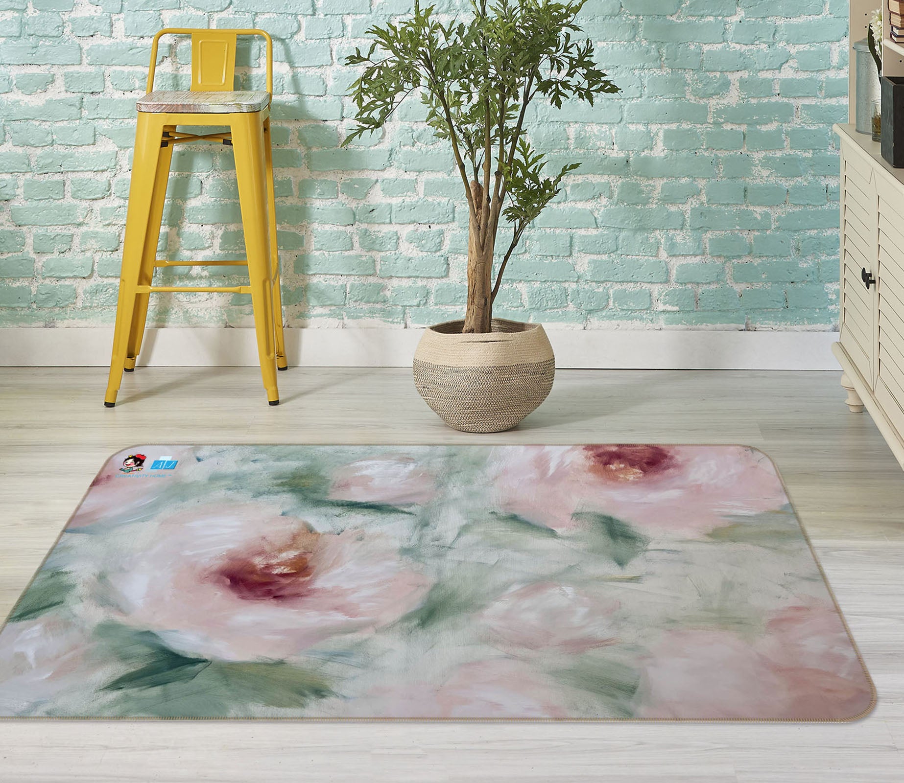 3D Flower Painting 3037 Skromova Marina Rug Non Slip Rug Mat