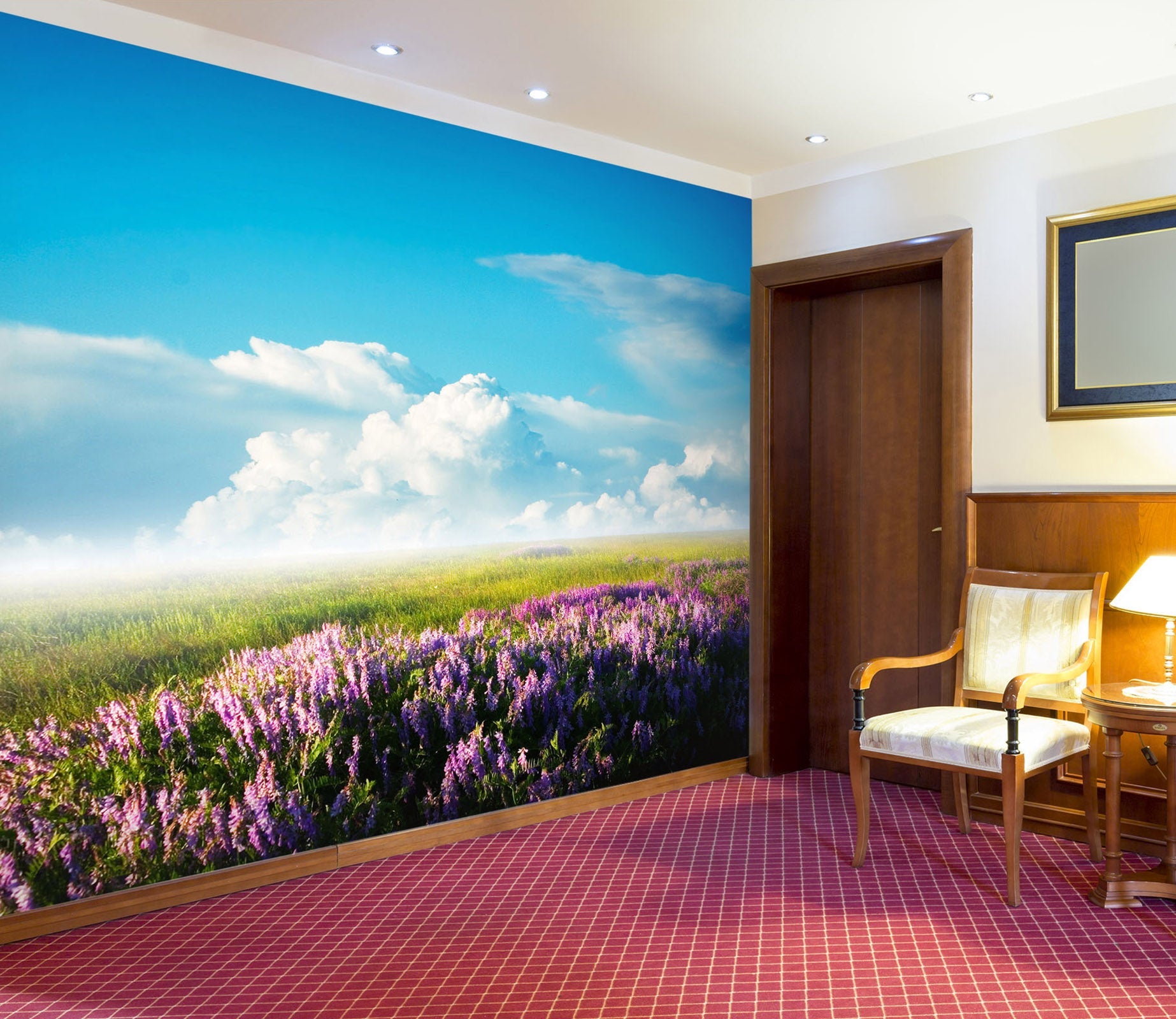 3D Lavender Cloud 06 Wall Murals Wallpaper AJ Wallpaper 2 