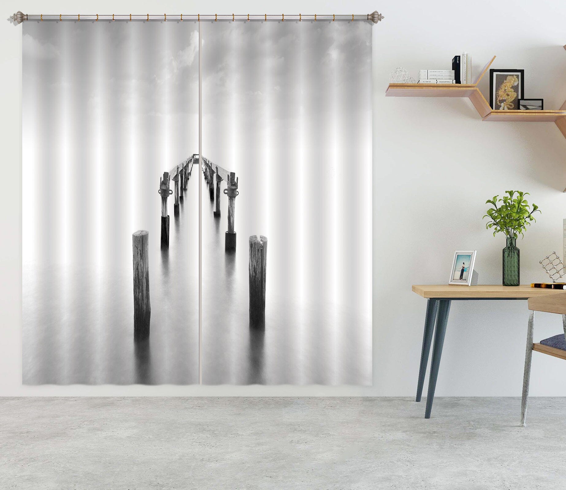 3D Broken Bridge 076 Marco Carmassi Curtain Curtains Drapes Curtains AJ Creativity Home 