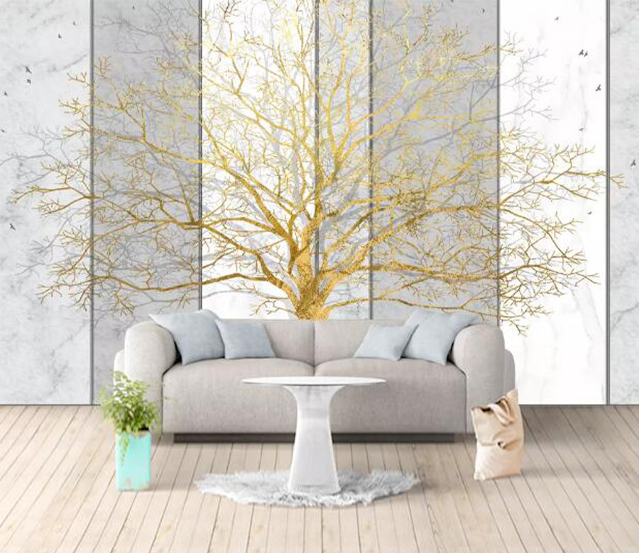 3D Yellow Dead Tree WC2607 Wall Murals