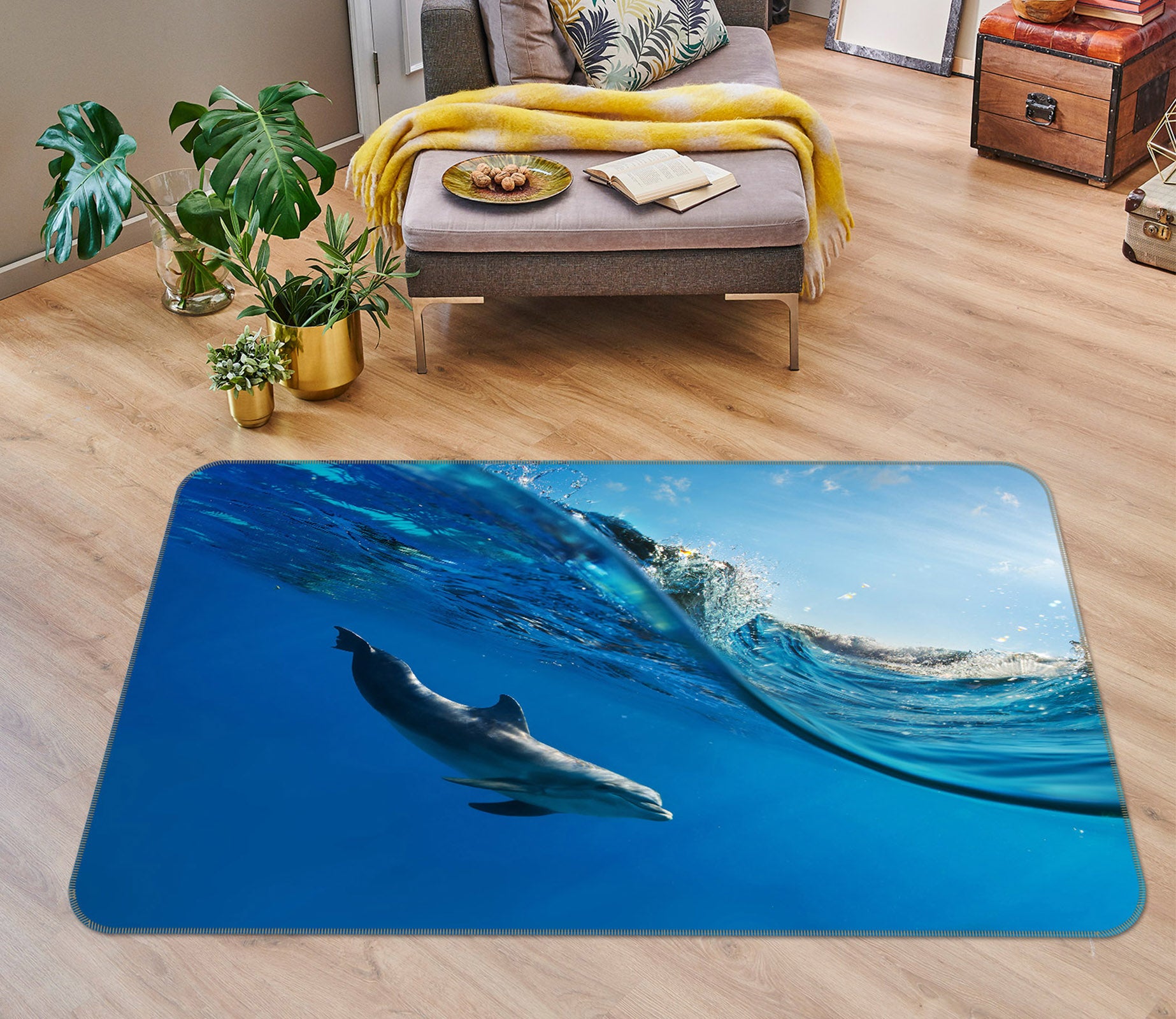 3D Ocean Dolphins 38119 Animal Non Slip Rug Mat