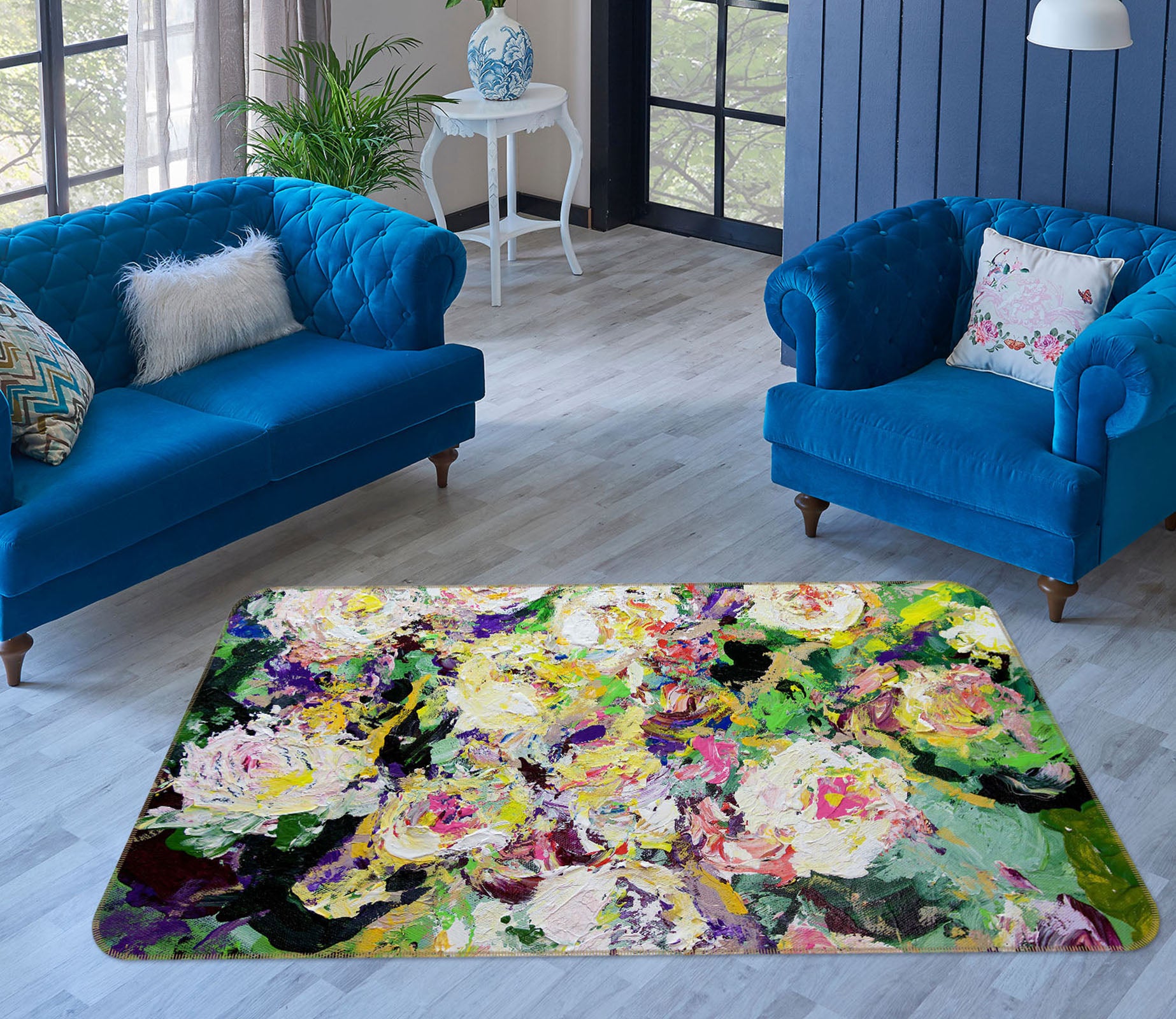 3D Country Garden 1117 Allan P. Friedlander Rug Non Slip Rug Mat