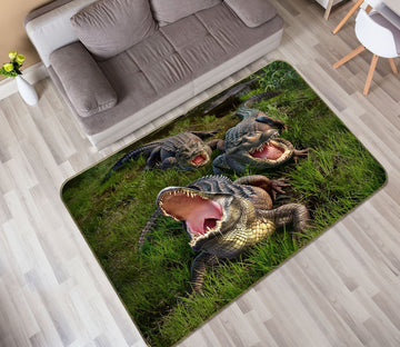 3D Crocodile Mouth 1051 Jerry LoFaro Rug Non Slip Rug Mat Mat AJ Creativity Home 