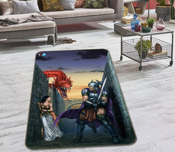 3D Stonewall Soldier Dragon 5195 Ciruelo Rug Non Slip Rug Mat