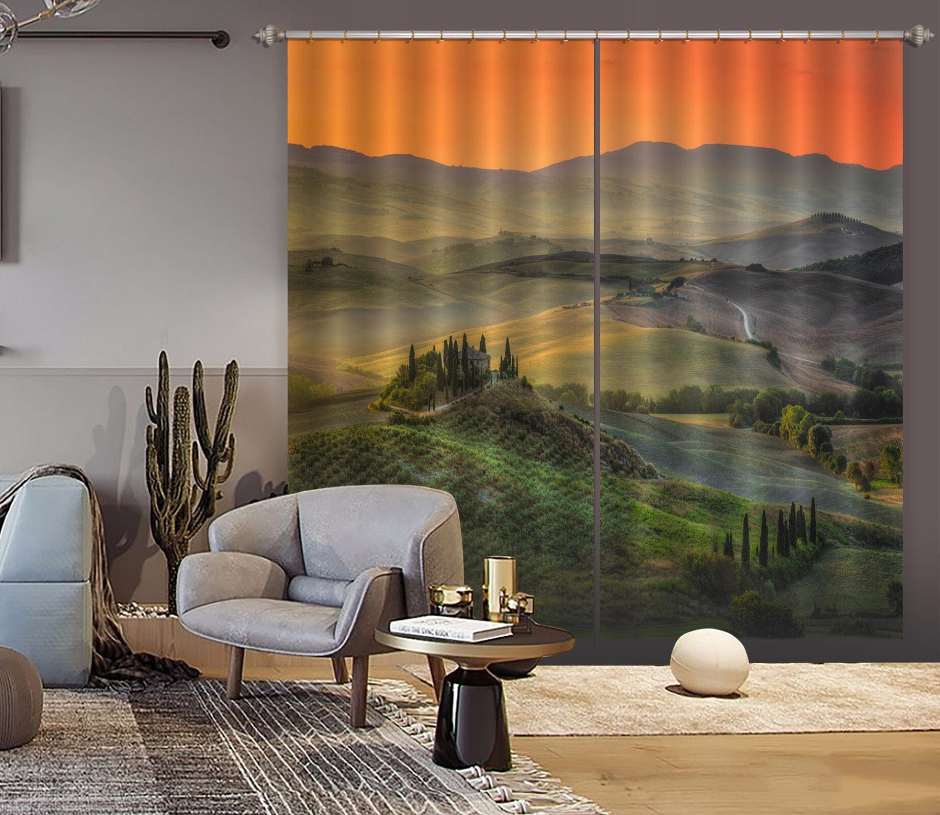 3D Valley At Dusk 104 Marco Carmassi Curtain Curtains Drapes Curtains AJ Creativity Home 