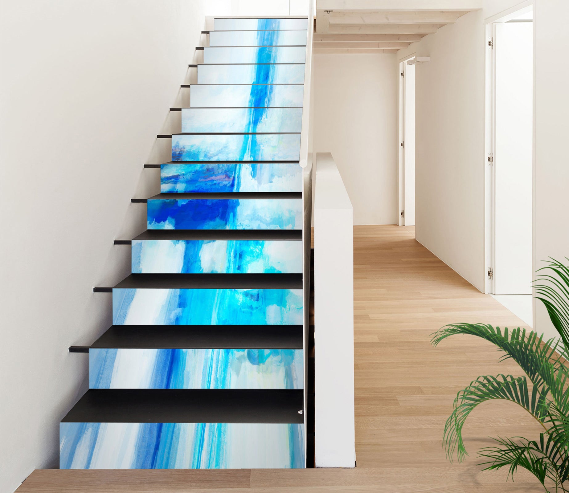 3D Blue White Pigment 9473 Michael Tienhaara Stair Risers