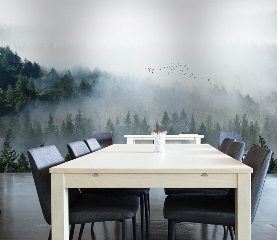 3D Foggy Forest WG075 Wall Murals Wallpaper AJ Wallpaper 2 