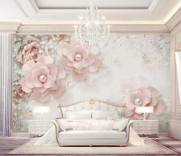 3D Pink Pearl Rose WC211 Wall Murals