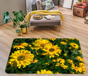 3D Sunflower Field 1032 Jerry LoFaro Rug Non Slip Rug Mat