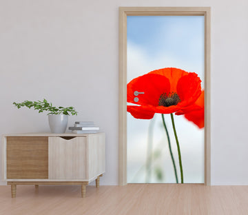 3D Red Flower 119122 Marco Carmassi Door Mural