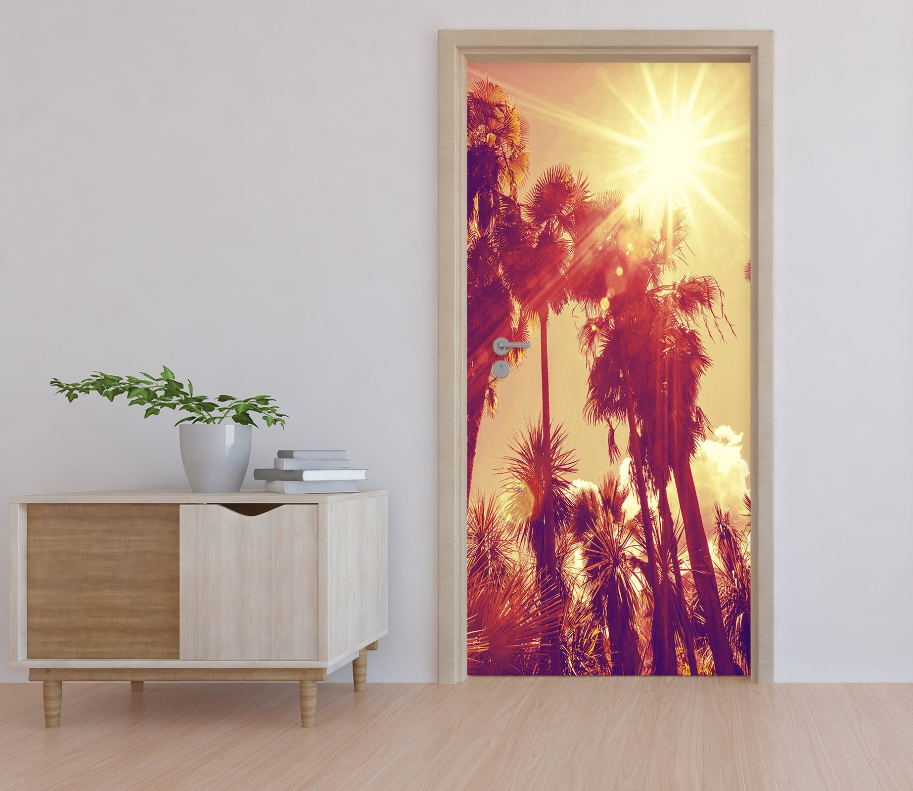 3D Coconut Tree Sunlight 24094 Door Mural