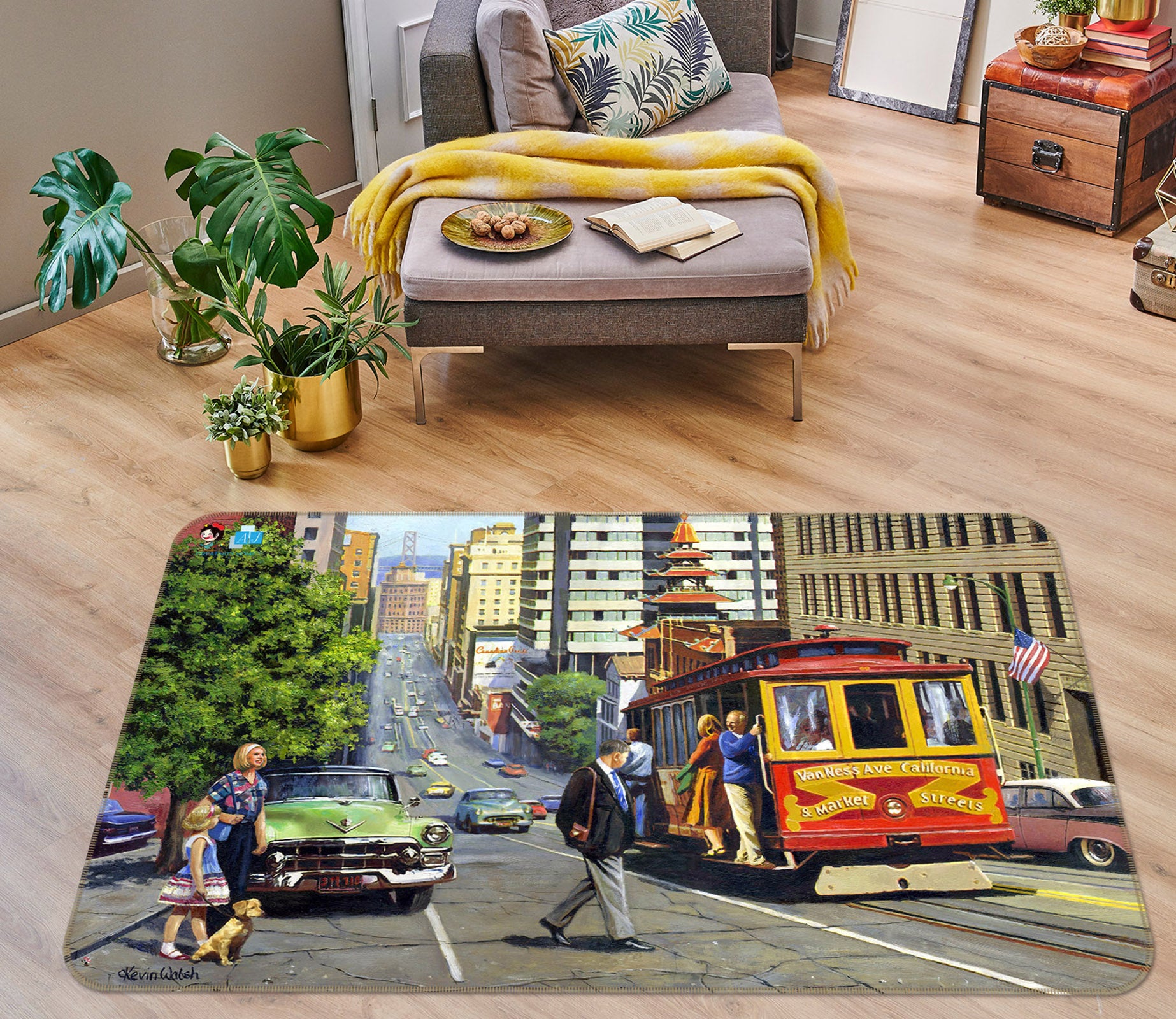 3D Street Vehicle 020 Kevin Walsh Rug Non Slip Rug Mat