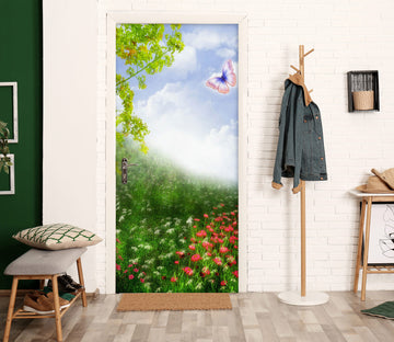 3D Flower Bush 24075 Door Mural