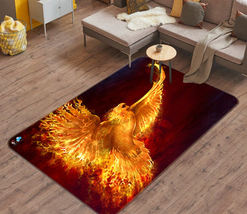 3D Flame Eagle 4105 Tom Wood Rug Non Slip Rug Mat