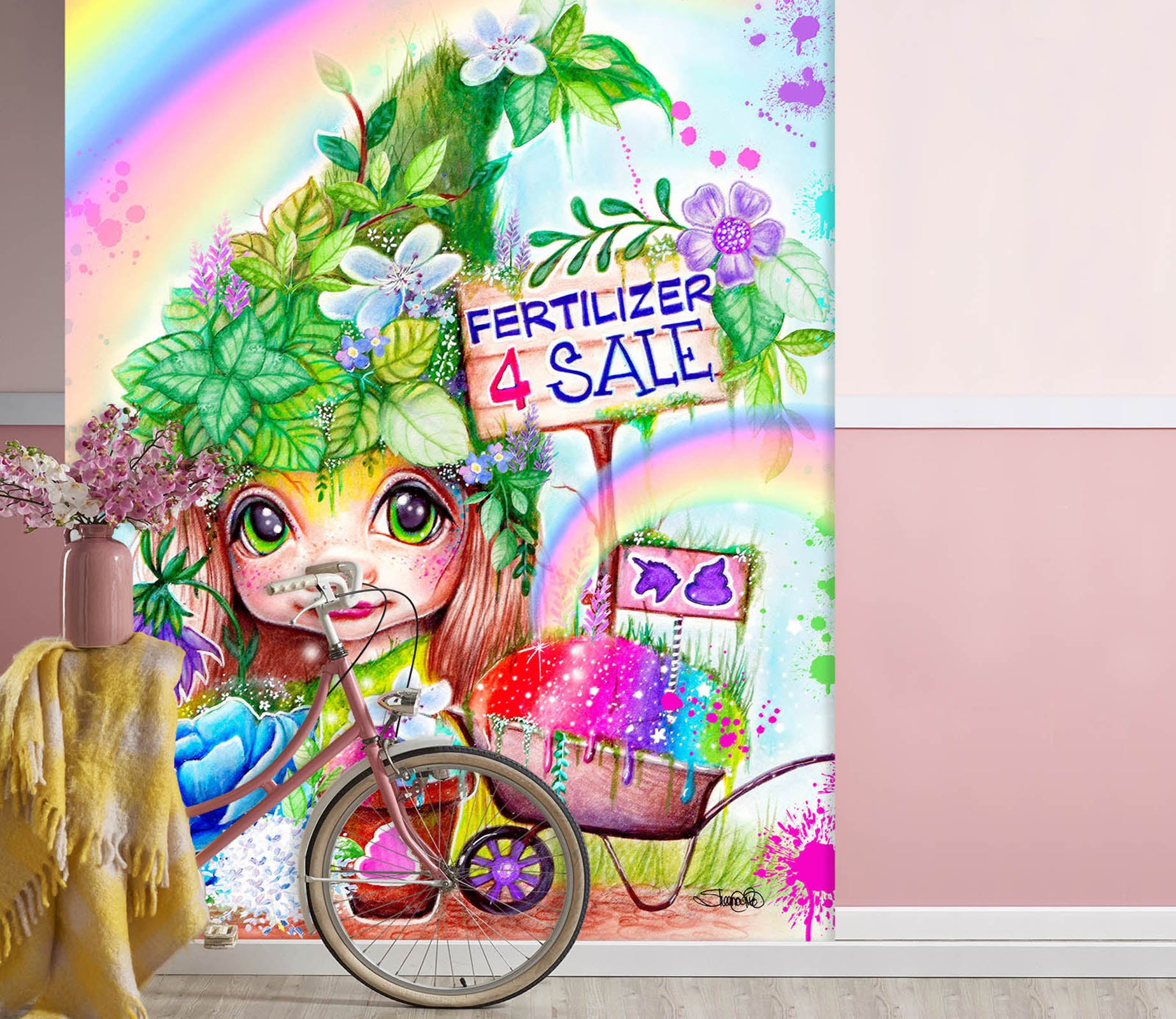 3D Rainbow Girl 8477 Sheena Pike Wall Mural Wall Murals