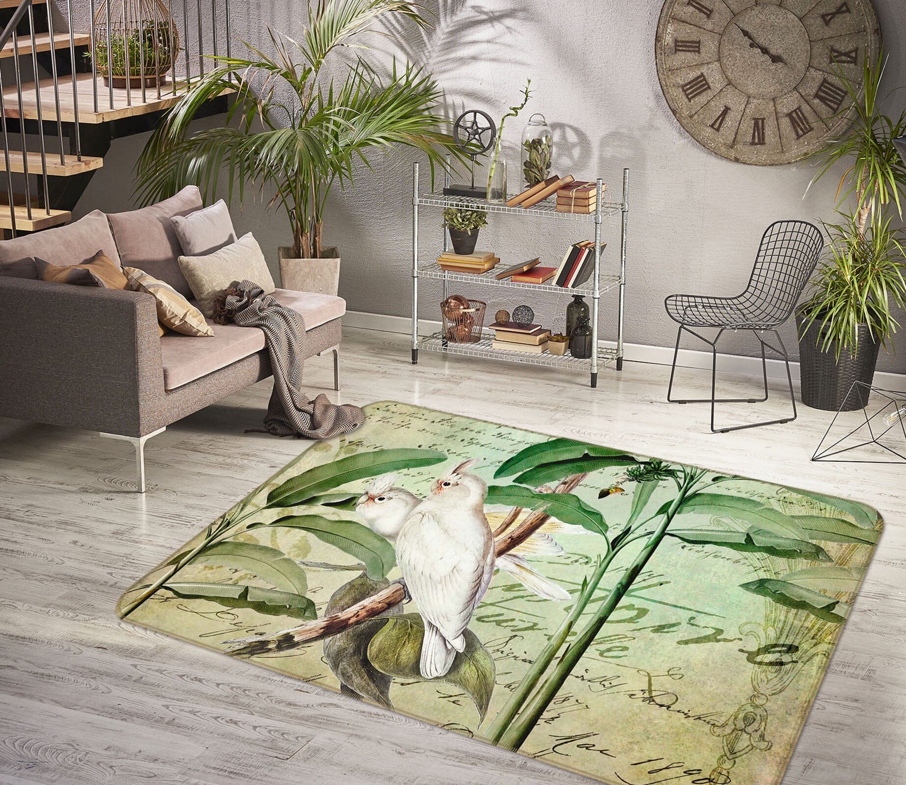 3D White Parrot 1031 Andrea haase Rug Non Slip Rug Mat Mat AJ Creativity Home 