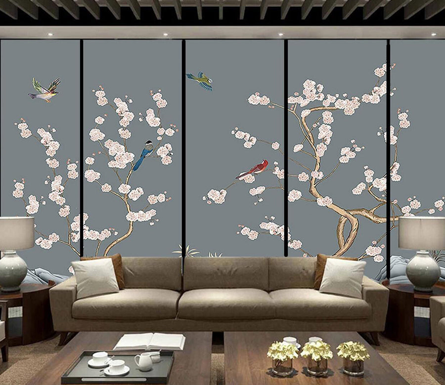 3D Plum Tree Bird WC1251 Wall Murals