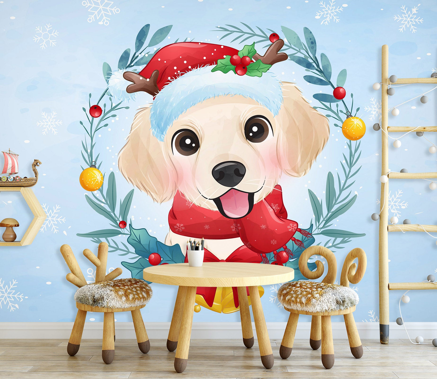 3D Dog Hat 58090 Wall Murals