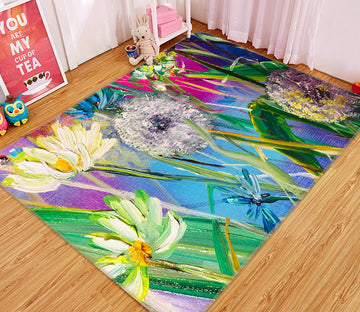 3D Dandelion Flower 1223 Skromova Marina Rug Non Slip Rug Mat