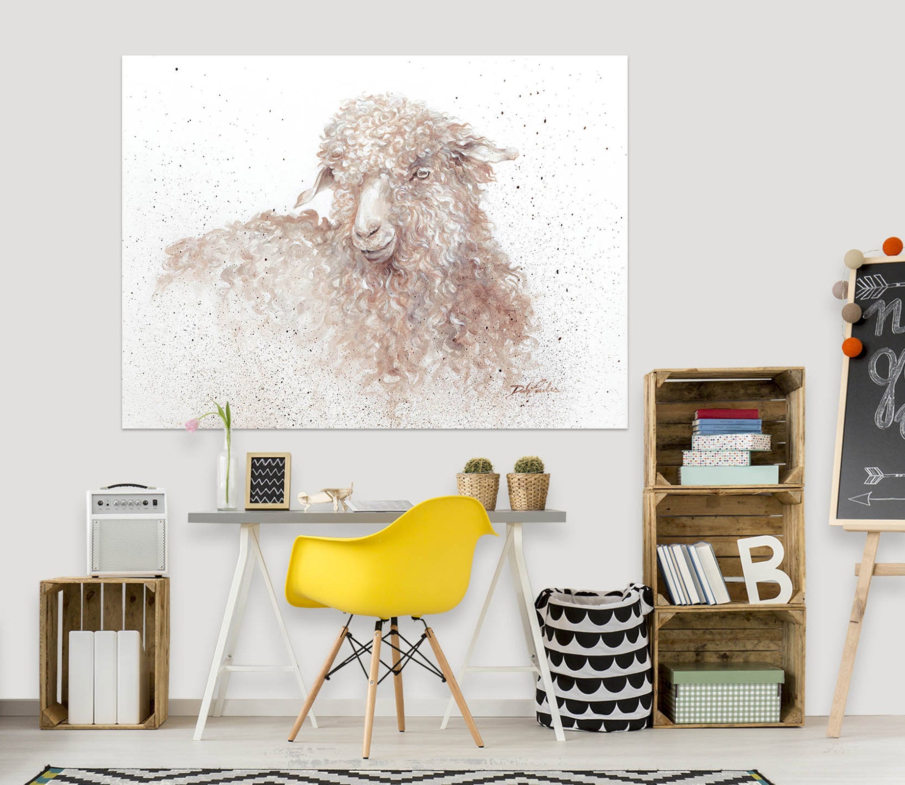 3D Sheep 092 Debi Coules Wall Sticker