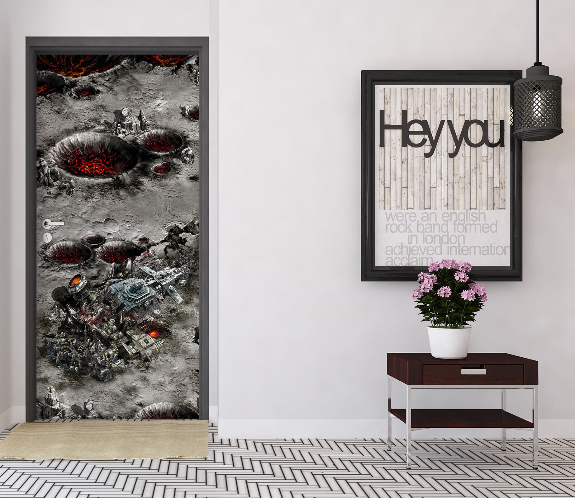 3D Black Pothole 114 Door Mural