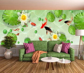 3D Lotus Pond 1014 Wall Murals Wallpaper AJ Wallpaper 2 