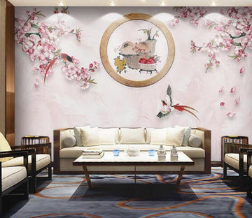 3D Kingfisher Petals WC1660 Wall Murals