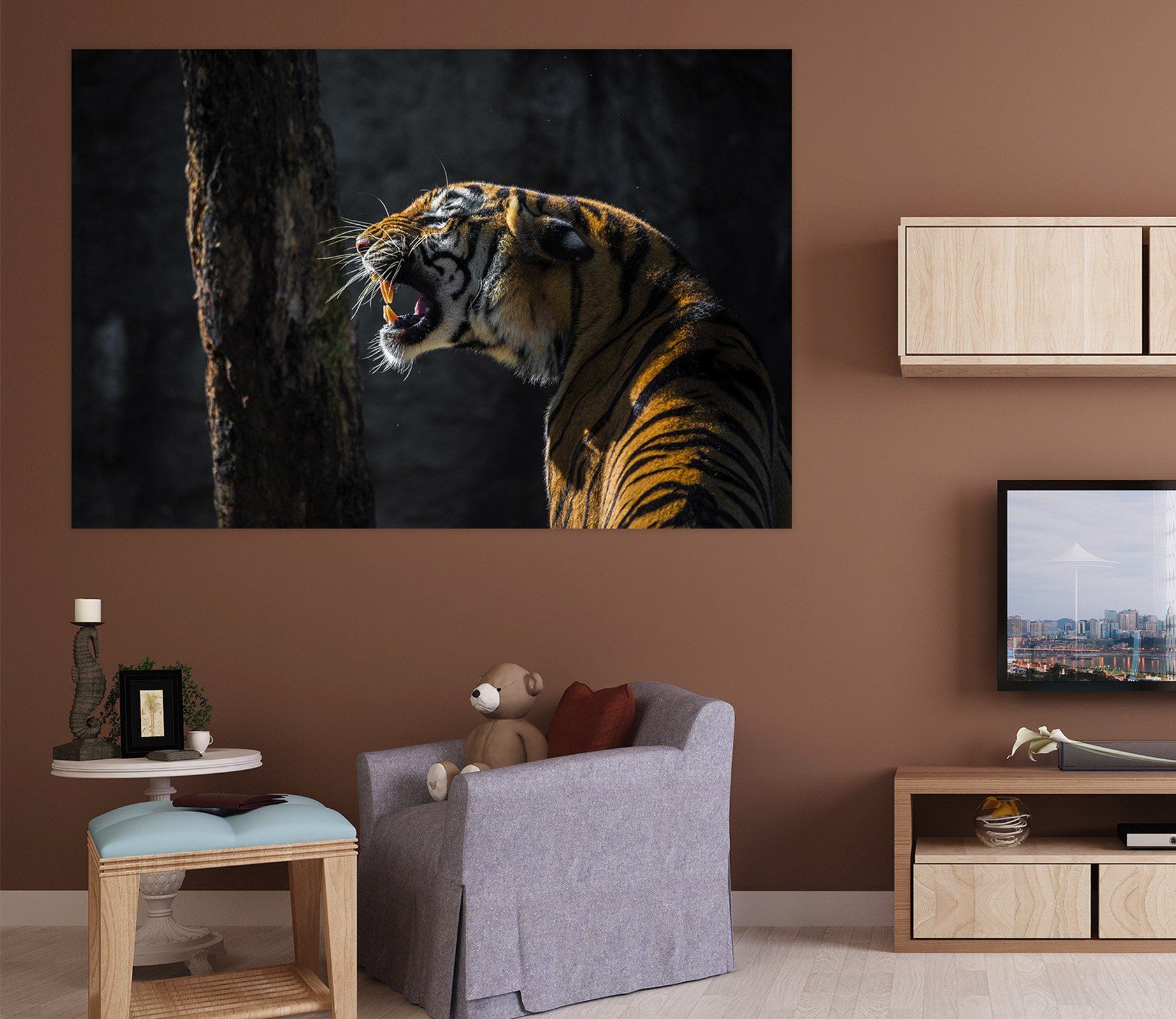 3D Tiger Stripes 127 Animal Wall Stickers Wallpaper AJ Wallpaper 2 