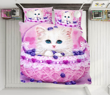 3D Blueberry Cat 5820 Kayomi Harai Bedding Bed Pillowcases Quilt Cover Duvet Cover