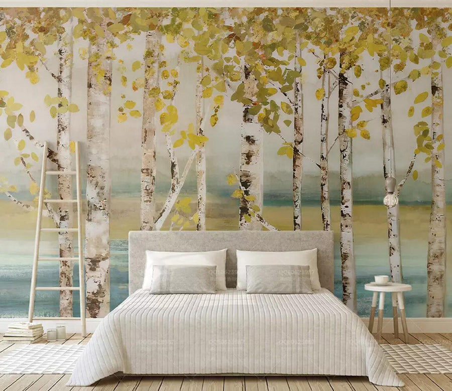 3D Yellow Forest WC337 Wall Murals