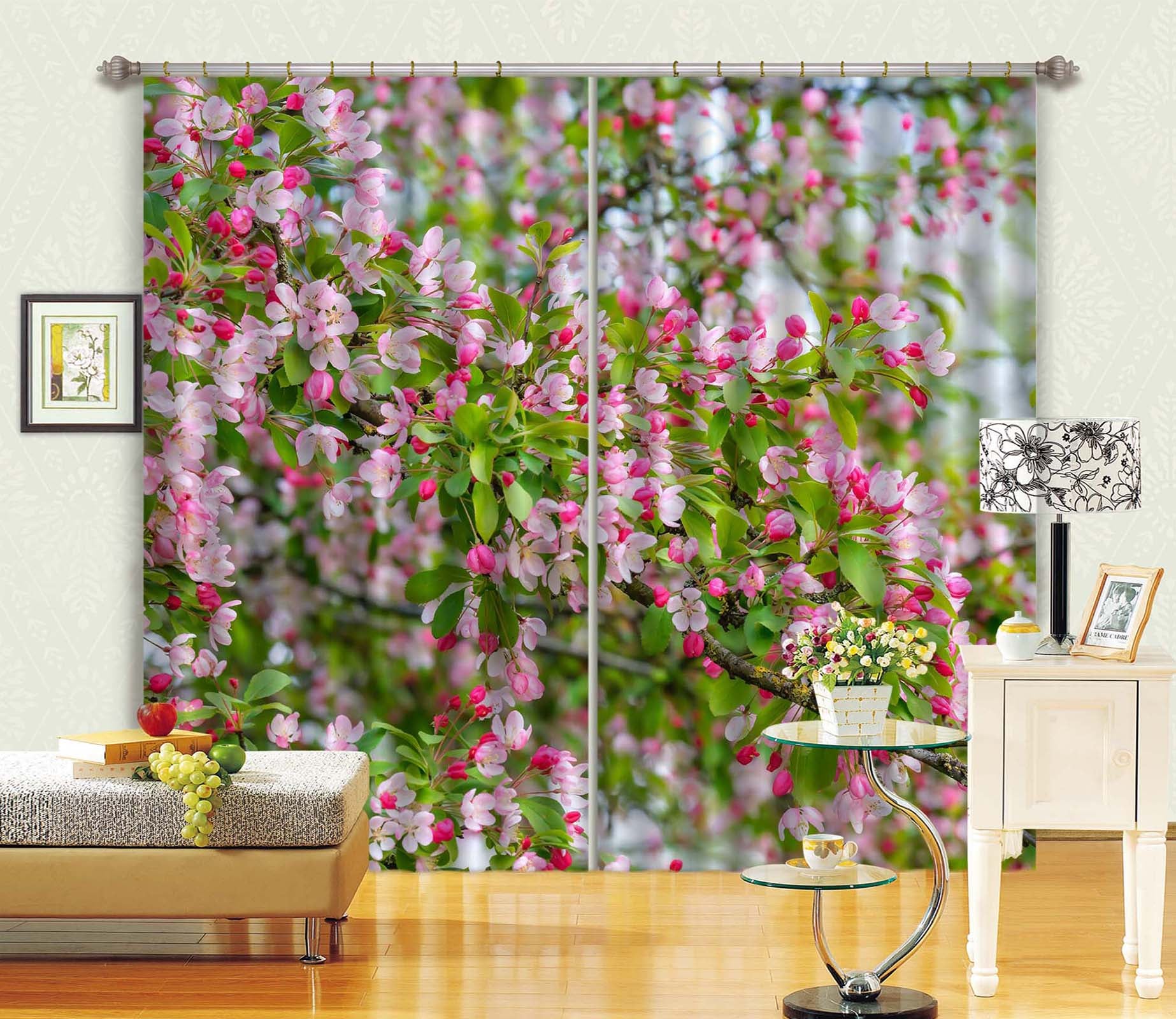 3D Peach Blossom 6380 Assaf Frank Curtain Curtains Drapes