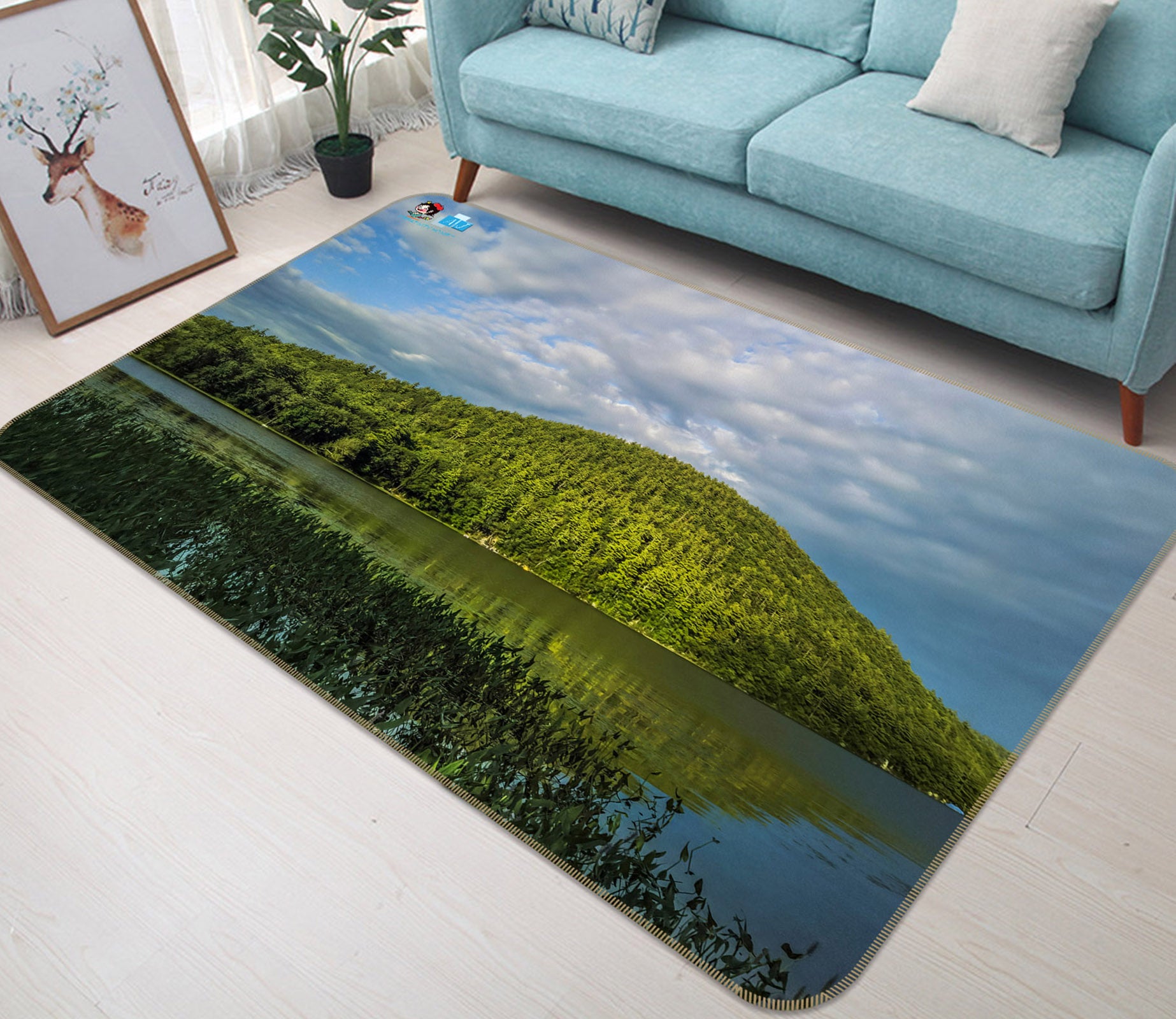 3D Lawn Lake 85057 Jerry LoFaro Rug Non Slip Rug Mat