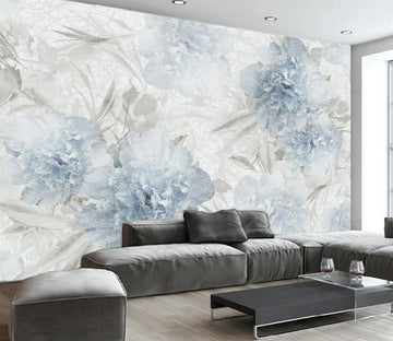 3D Blue Blooming Flower WG147 Wall Murals