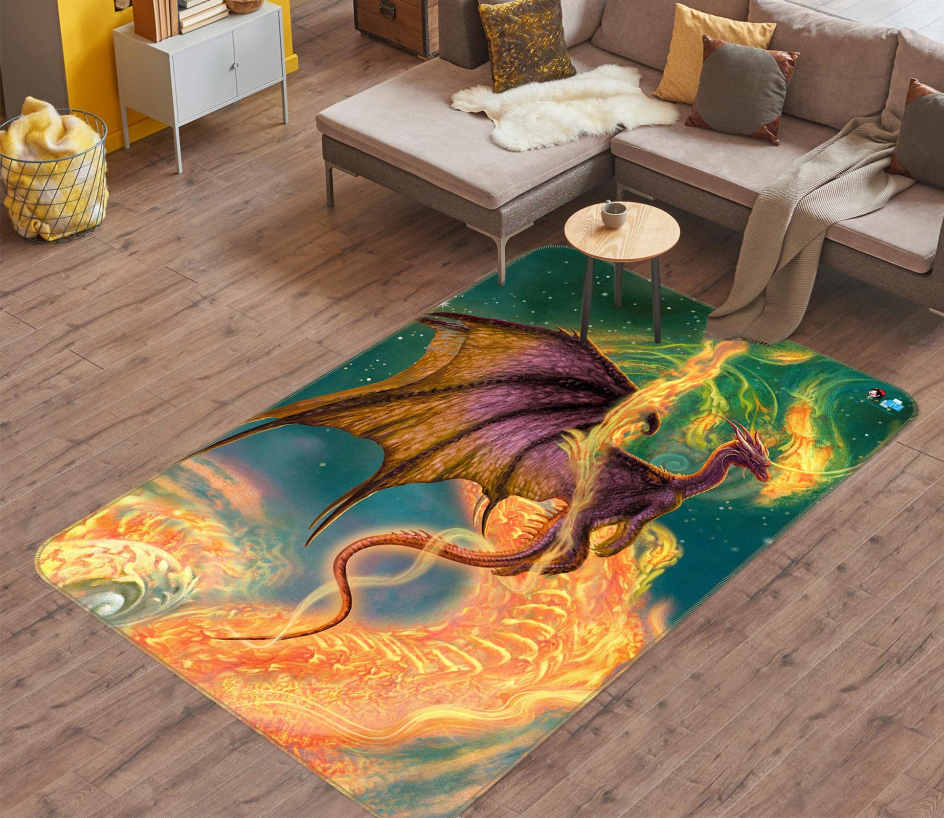 3D Starry Sky Dragon 6052 Ciruelo Rug Non Slip Rug Mat