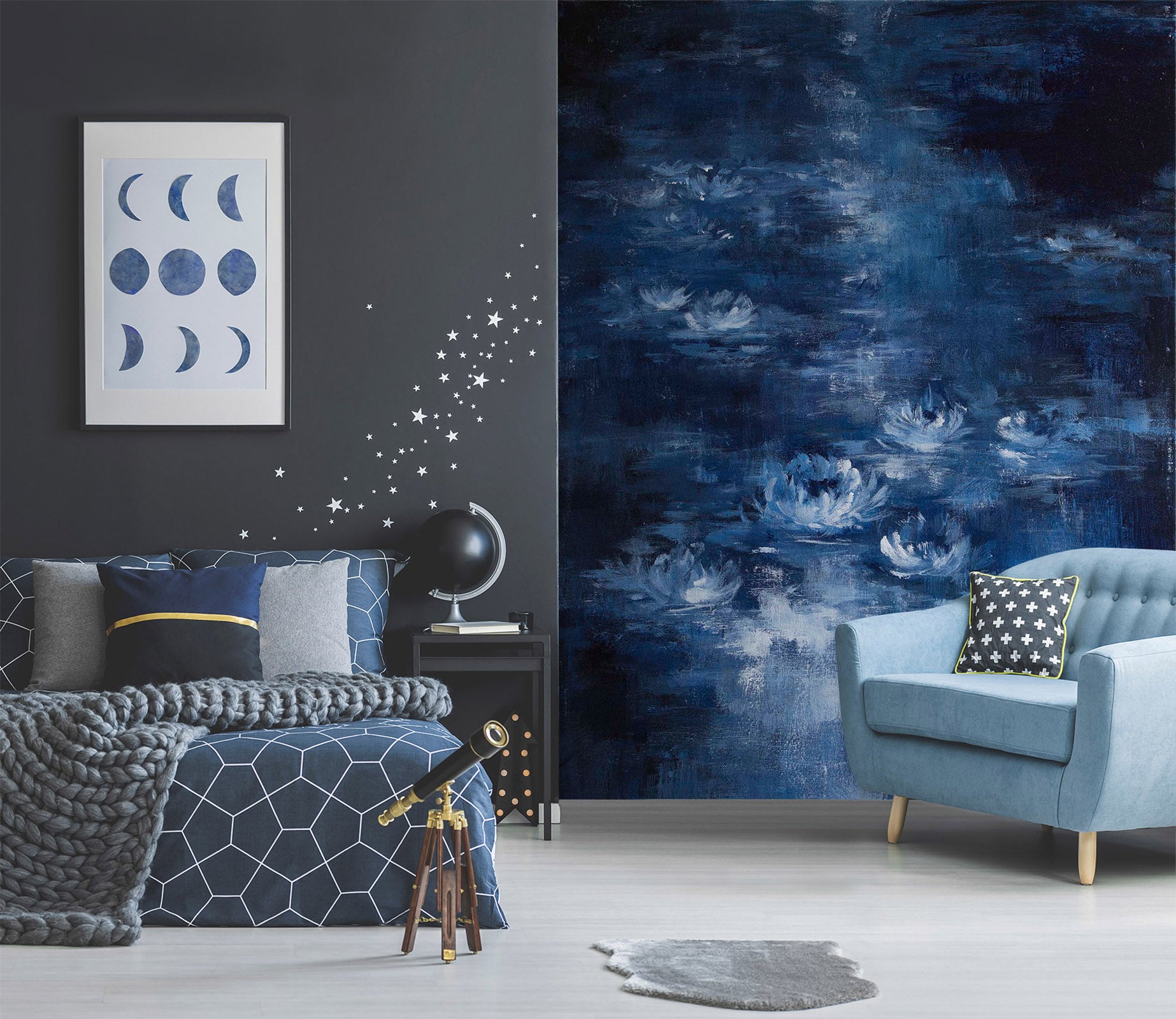 3D Silent Night 1625 Debi Coules Wall Mural Wall Murals