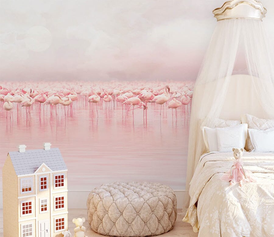 3D Pink Flamingo WG247 Wall Murals Wallpaper AJ Wallpaper 2 