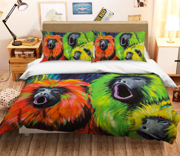 3D Color Monkey 139 Bed Pillowcases Quilt