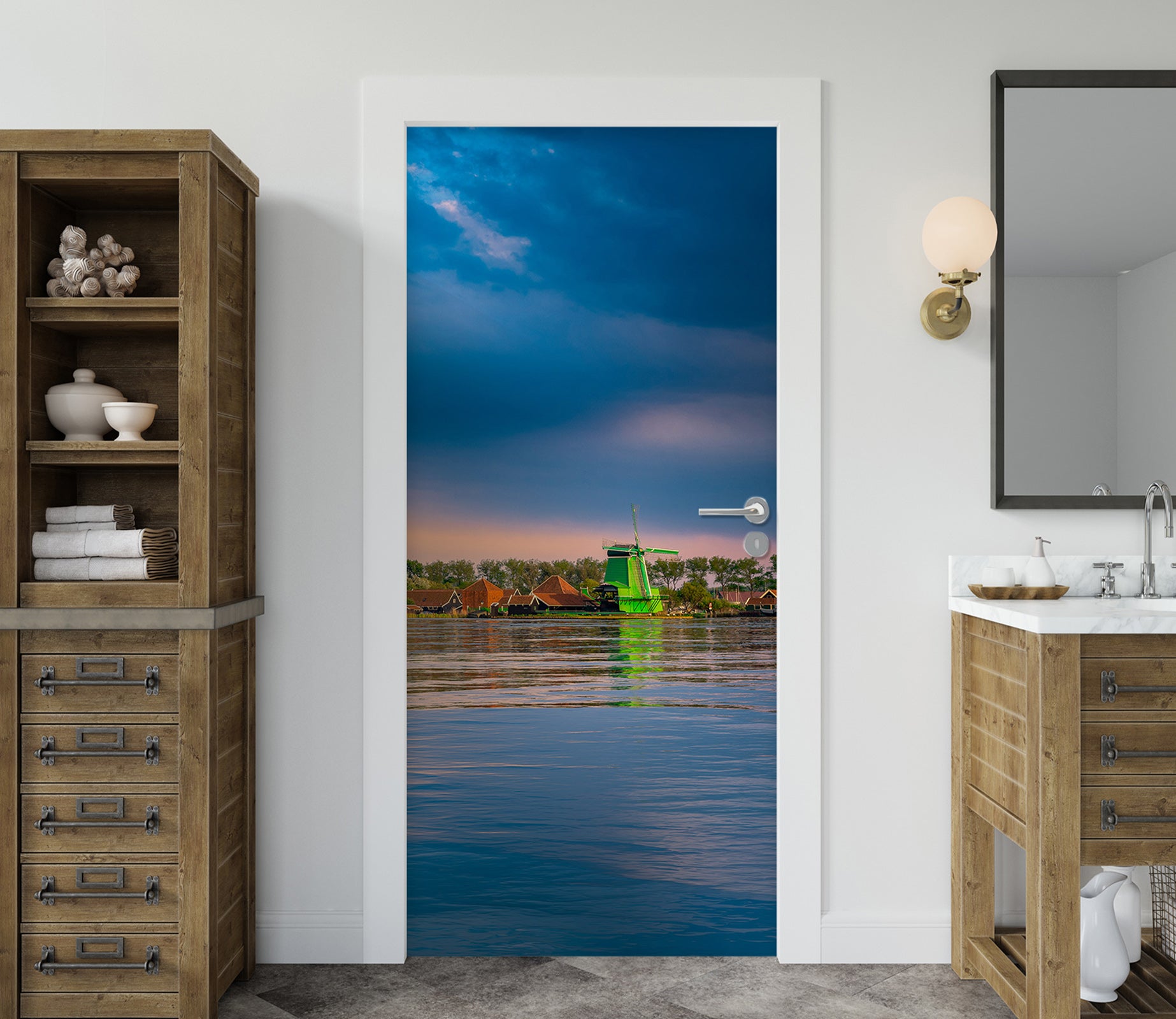 3D Blue Sky River 11487 Marco Carmassi Door Mural