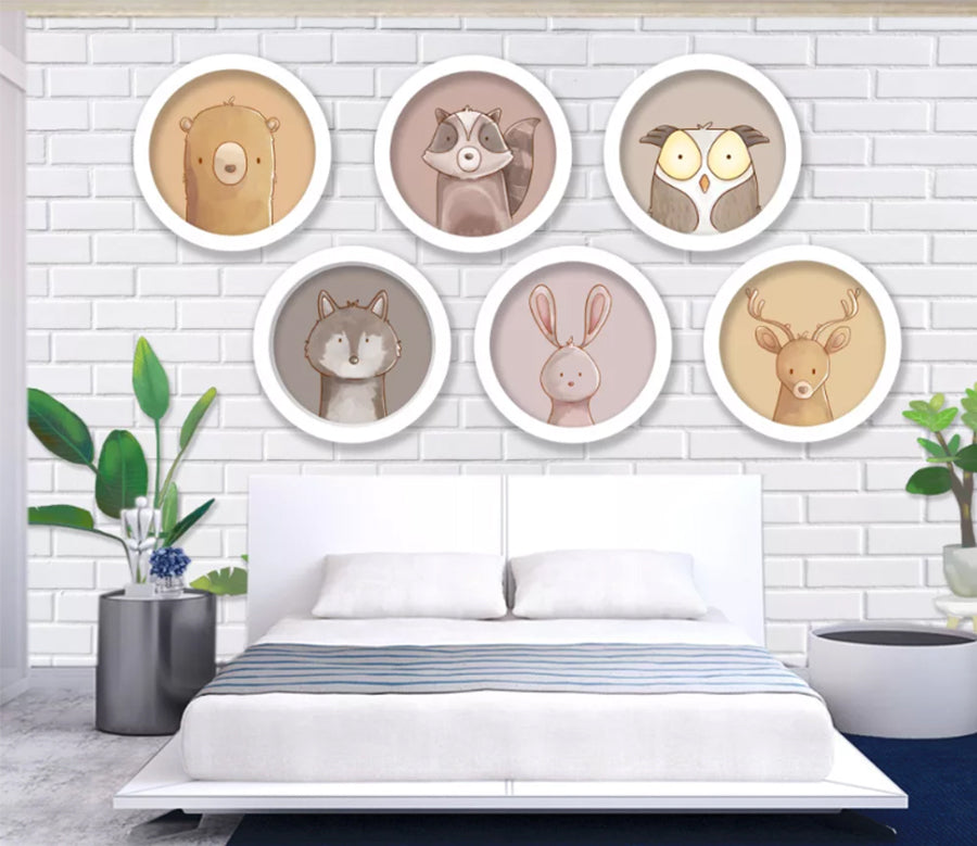 3D Rabbit Squirrel WC968 Wall Murals