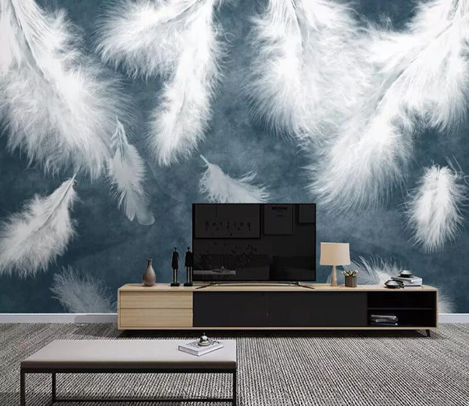 3D White Feather 1204 Wall Murals Wallpaper AJ Wallpaper 2 